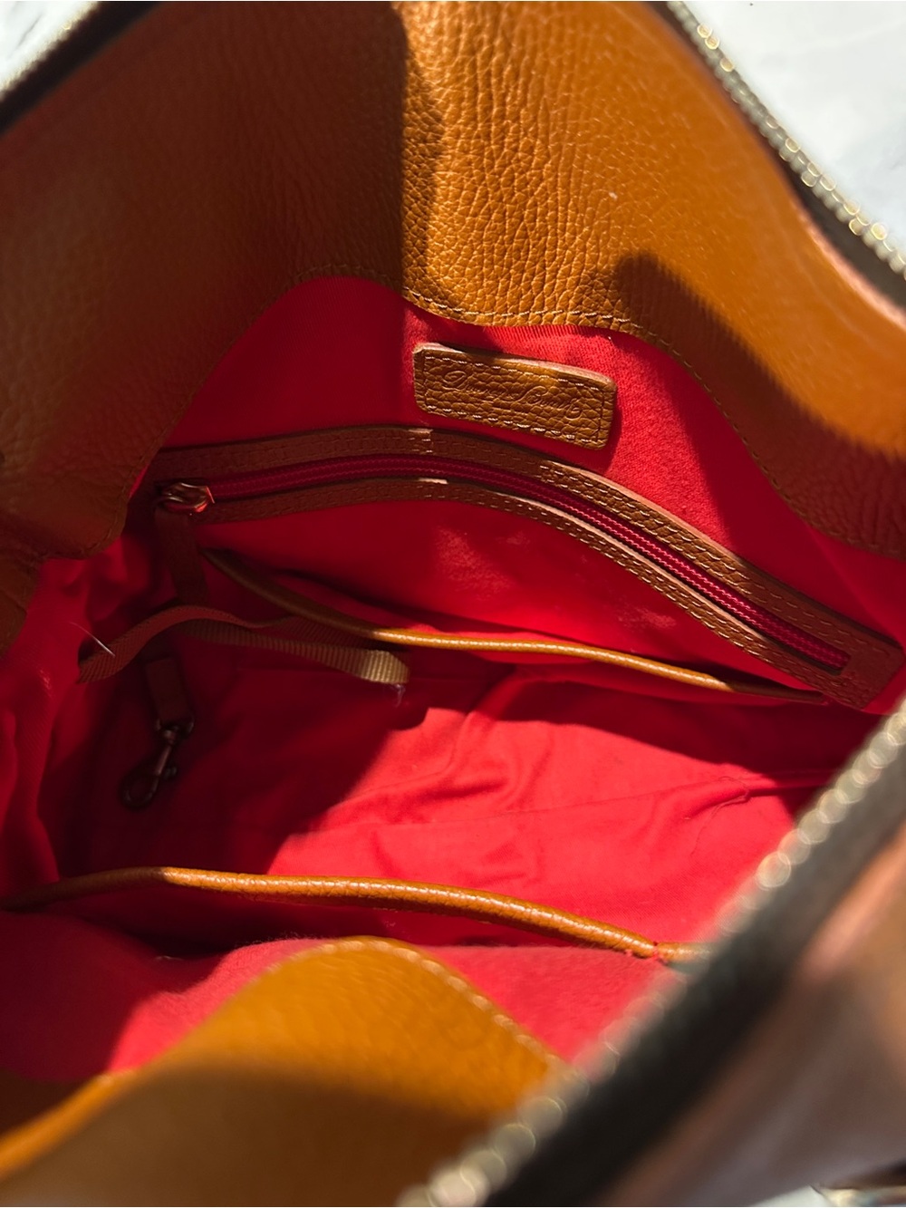 Dooney & Bourke AWL British Tan Leather Satchel - Picture 11 of 12